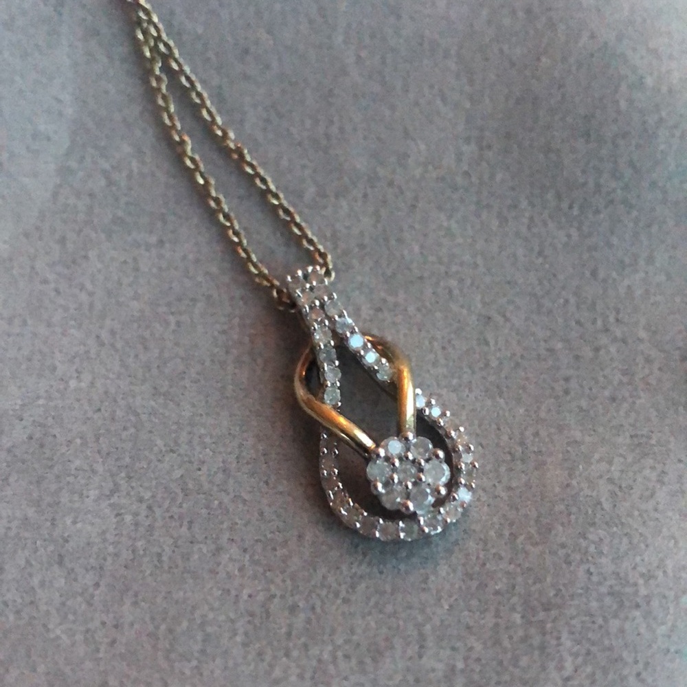 Real Diamond Summer Sandal Charm Necklace 925